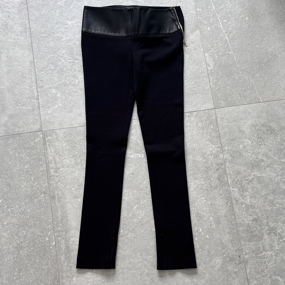 Marciano Black cigarette Pants with Leather Detail